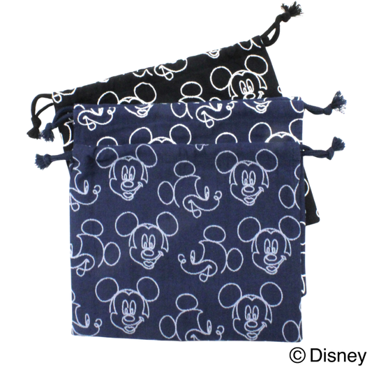 織紋巾着 紡ぎ笑ミッキー