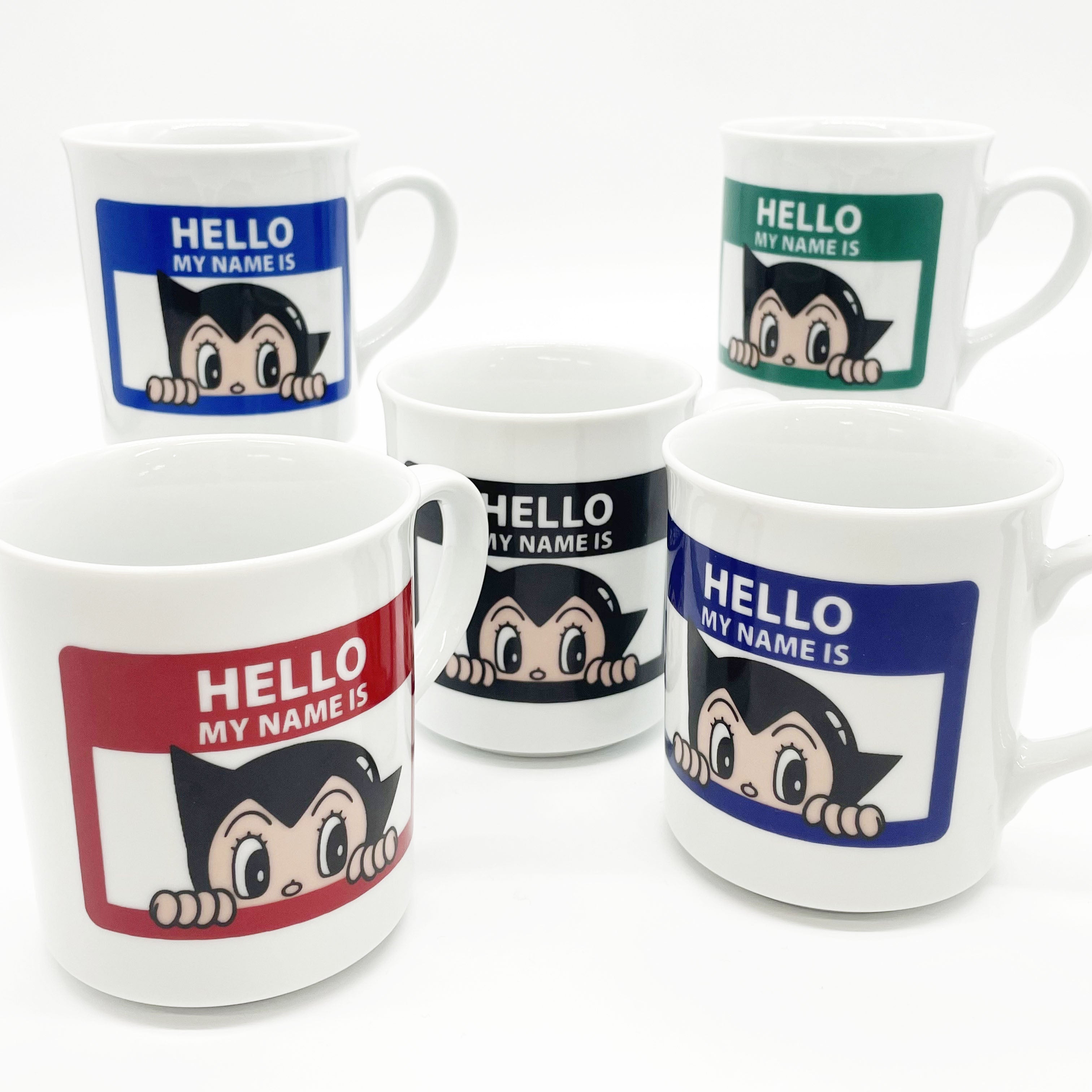 【受注商品】＜Kiln-ium＞波佐見焼マグカップ　HELLO MY NAME IS（ATOM）BLACK【お届けは4月下旬より順次】