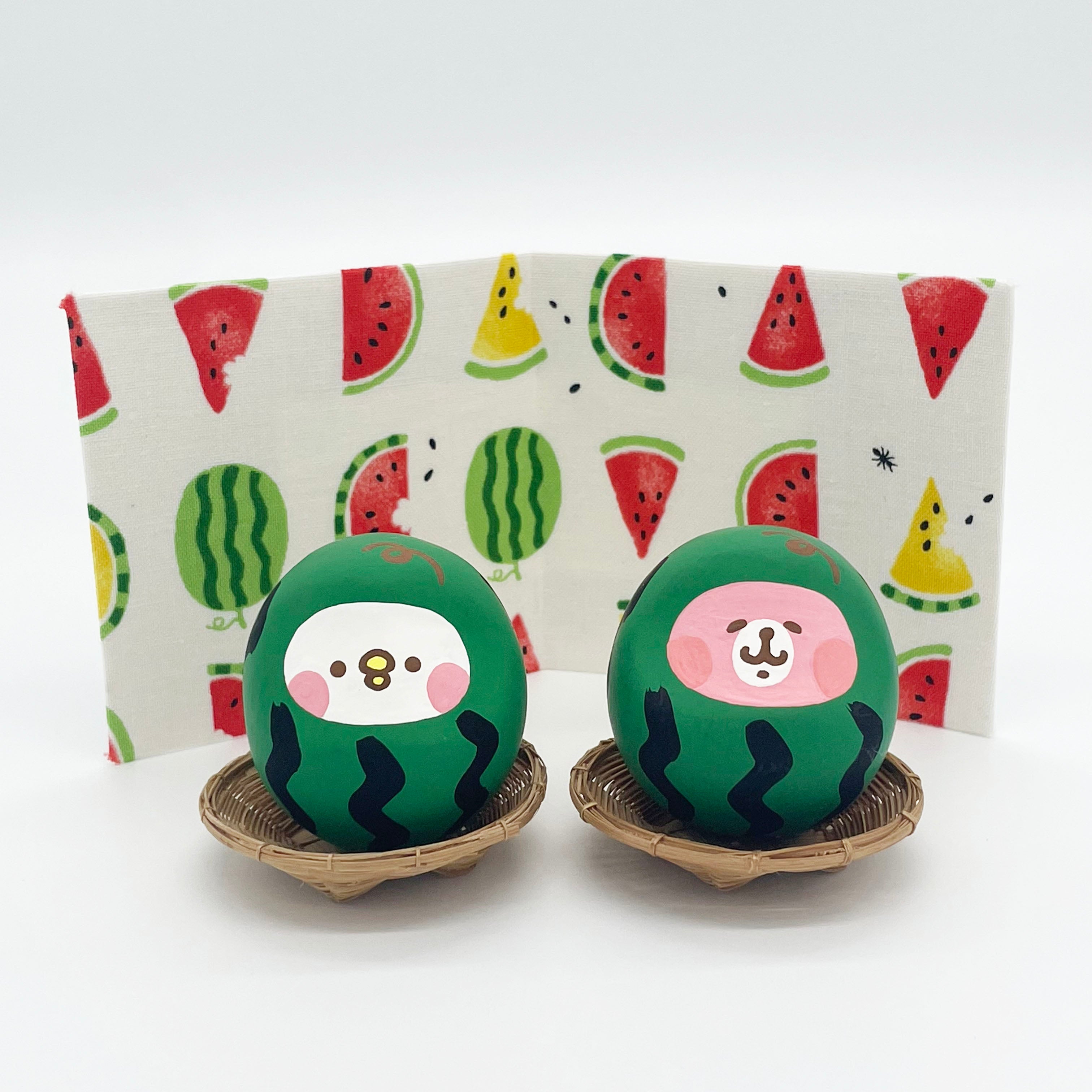 【受注商品】スイカ　うさぎ　キャだるま小【お届けは12月中旬より順次】