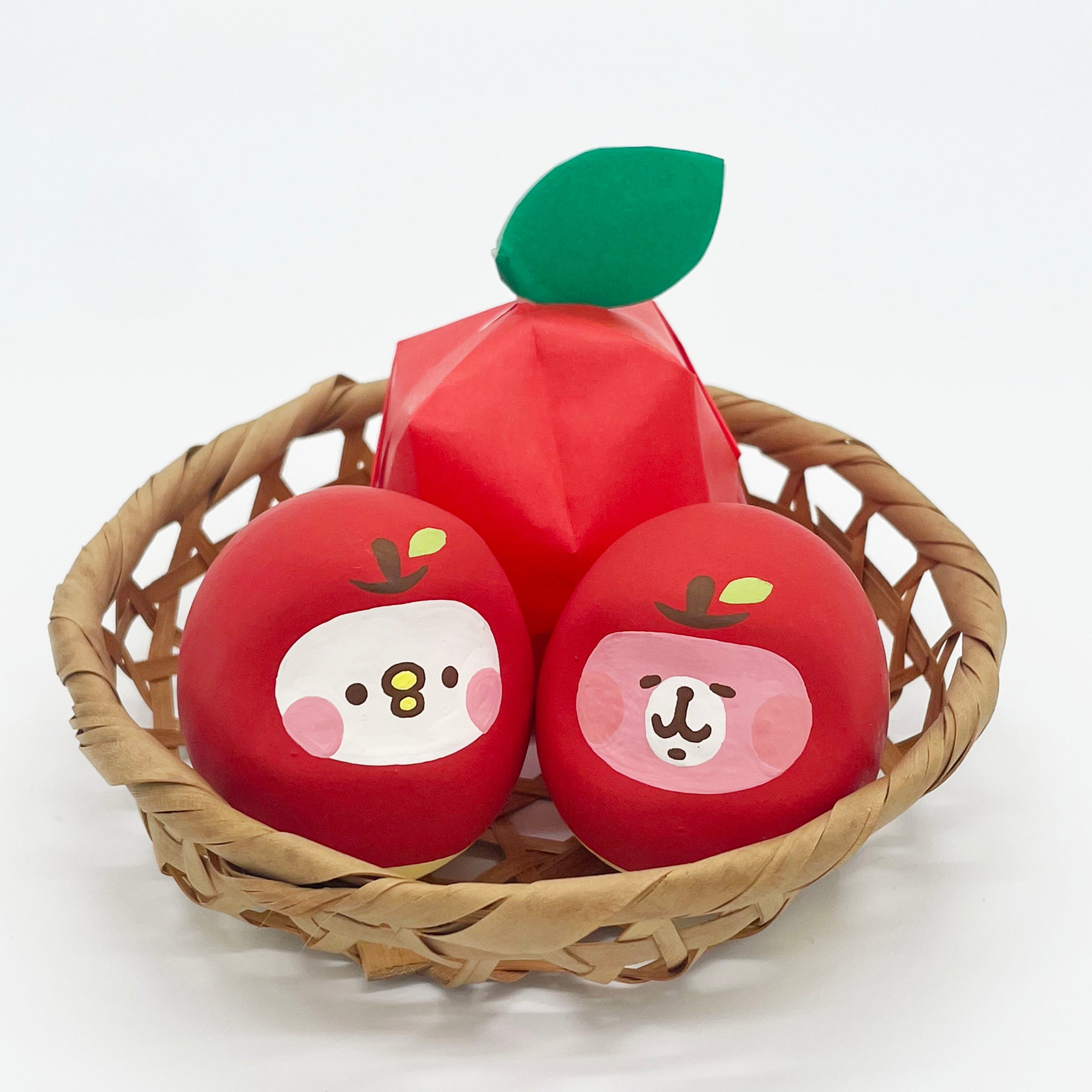 【受注商品】リンゴ　うさぎ　キャだるま小【お届けは12月中旬より順次】