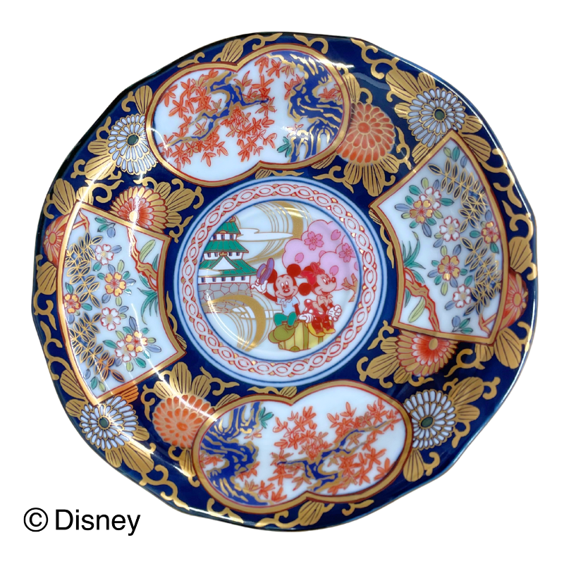 【受注商品】有田焼 古伊万里様式 金彩紅茶碗皿-ミッキー＆ミニー-【お届けは12月下旬より順次】