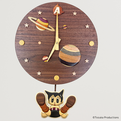 【受注商品】鉄腕アトム 寄せ木振り子時計【お届けは26年2月下旬より順次】