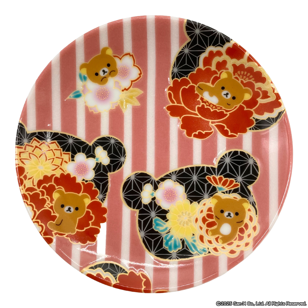 【受注商品】リラックマ 九谷焼小皿　［縦縞］【お届けは12月上旬より順次】