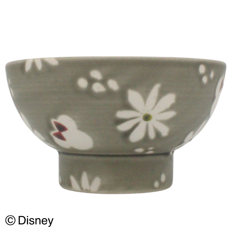 【受注商品】砥部焼 花丸茶碗 灰色　-ミニー-【お届けは26年2月中旬より順次】