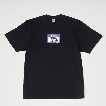 ＜ARC＞HELLO MY NAME IS（ATOM）Tシャツ　BLACK×PURPLE