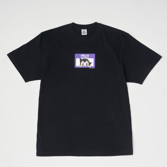 ＜ARC＞HELLO MY NAME IS（ATOM）Tシャツ　BLACK×PURPLE