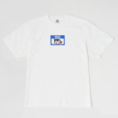 ＜ARC＞HELLO MY NAME IS（ATOM）Tシャツ　WHITE×BLUE