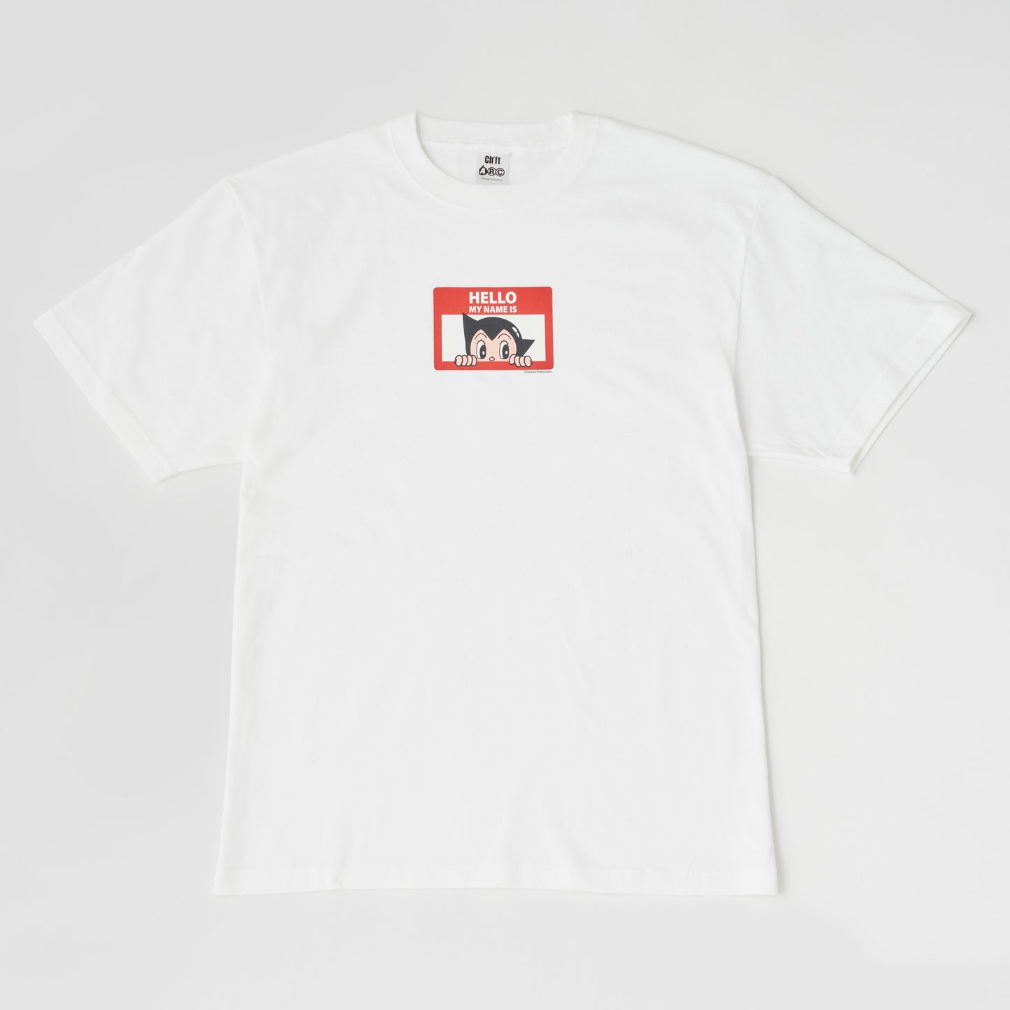 ＜ARC＞HELLO MY NAME IS（ATOM）Tシャツ　WHITE×RED