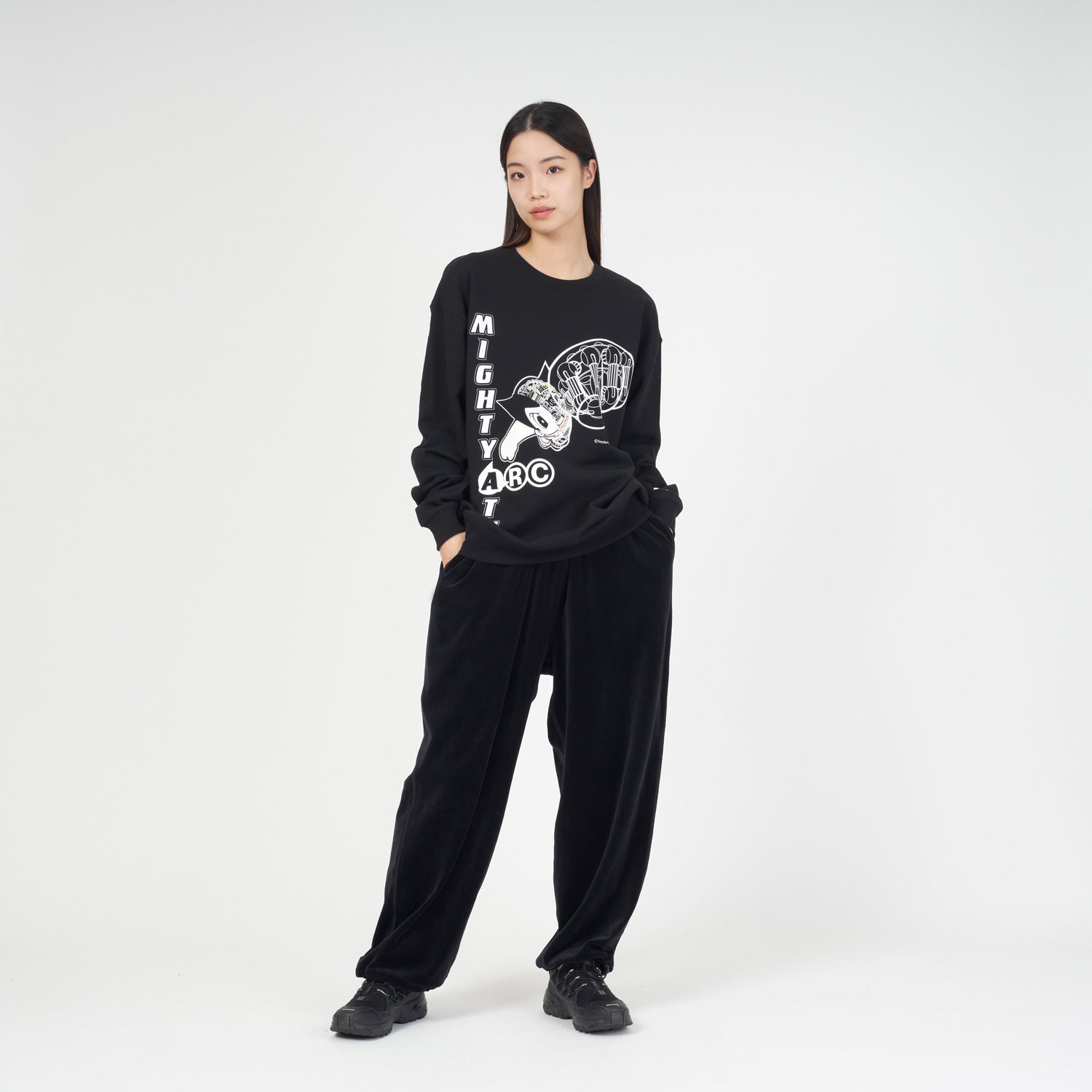 ＜ARC＞RISE ABOVE MIGHTY ATOM　ハーフスケルトンスウェット