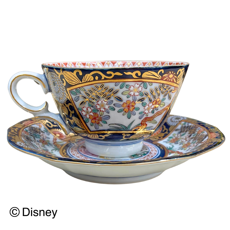 【受注商品】有田焼 古伊万里様式 金彩紅茶碗皿-ミッキー＆ミニー-【お届けは12月下旬より順次】