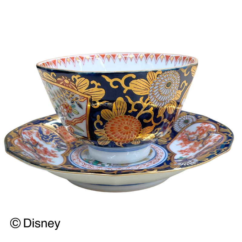 【受注商品】有田焼 古伊万里様式 金彩紅茶碗皿-ミッキー＆ミニー-【お届けは12月下旬より順次】