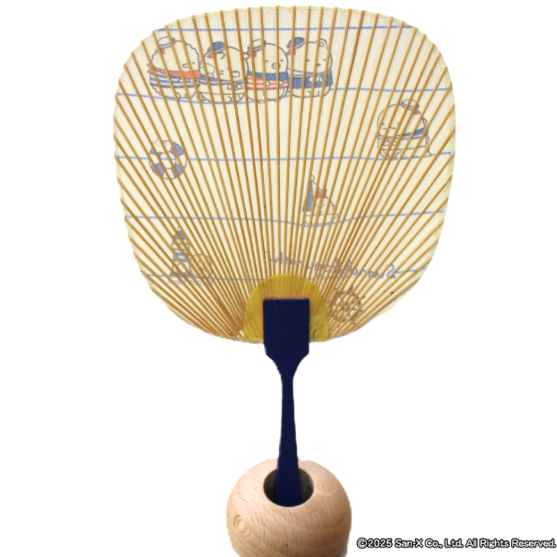 【受注商品】美濃和紙　涼風水うちわ　-すみっコぐらしマリンボーダー-【お届けは10月上旬より順次】