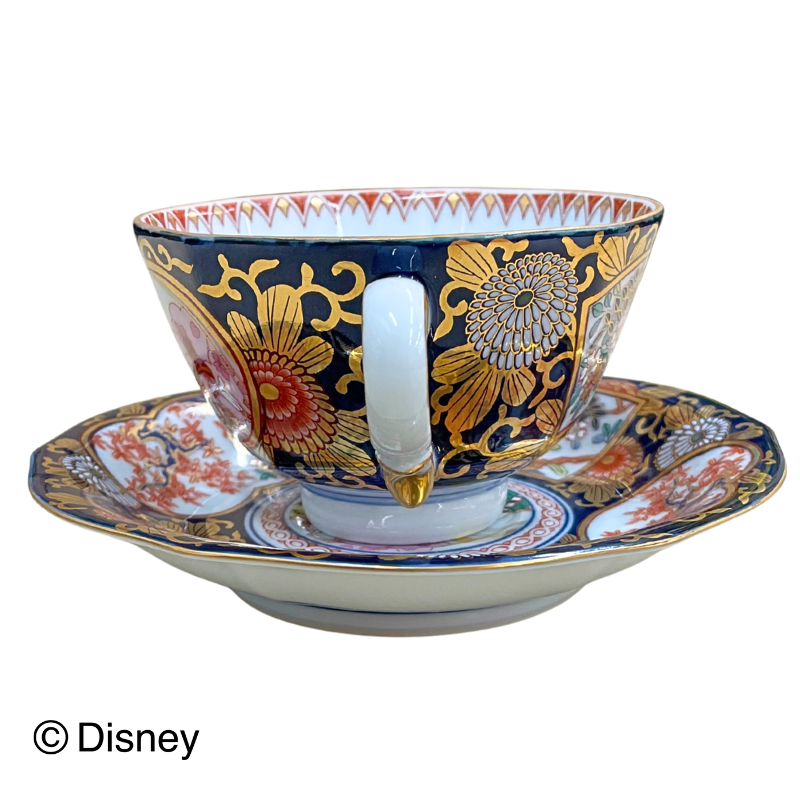 【受注商品】有田焼 古伊万里様式 金彩紅茶碗皿-ミッキー＆ミニー-【お届けは12月下旬より順次】