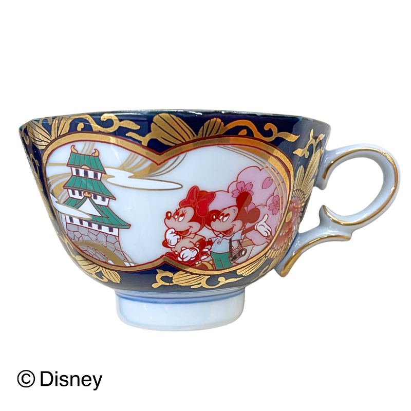 【受注商品】有田焼 古伊万里様式 金彩紅茶碗皿-ミッキー＆ミニー-【お届けは12月下旬より順次】