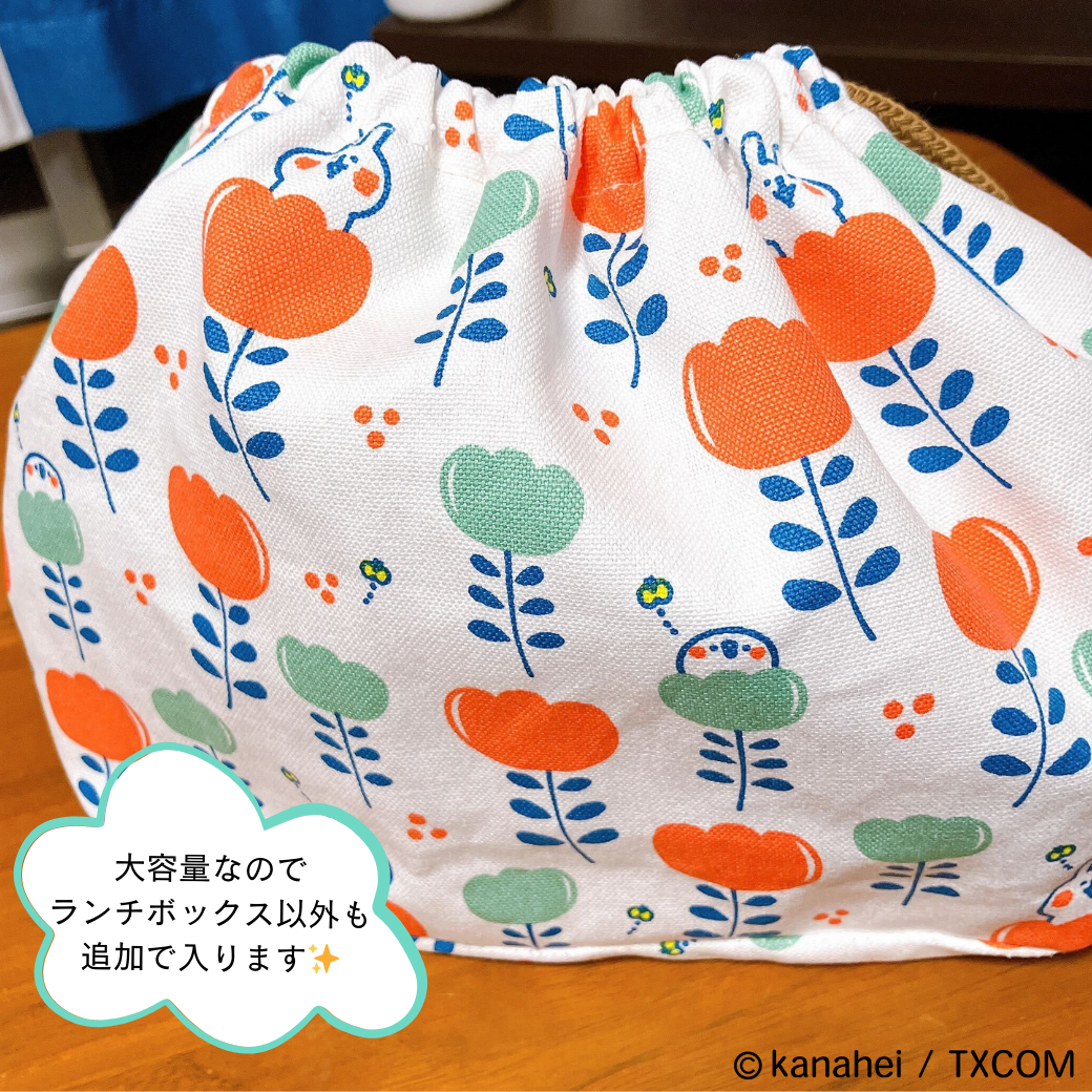 【受注販売商品】カナヘイの小動物　巾着（チューリップ柄）【お届けは12月中旬より順次】