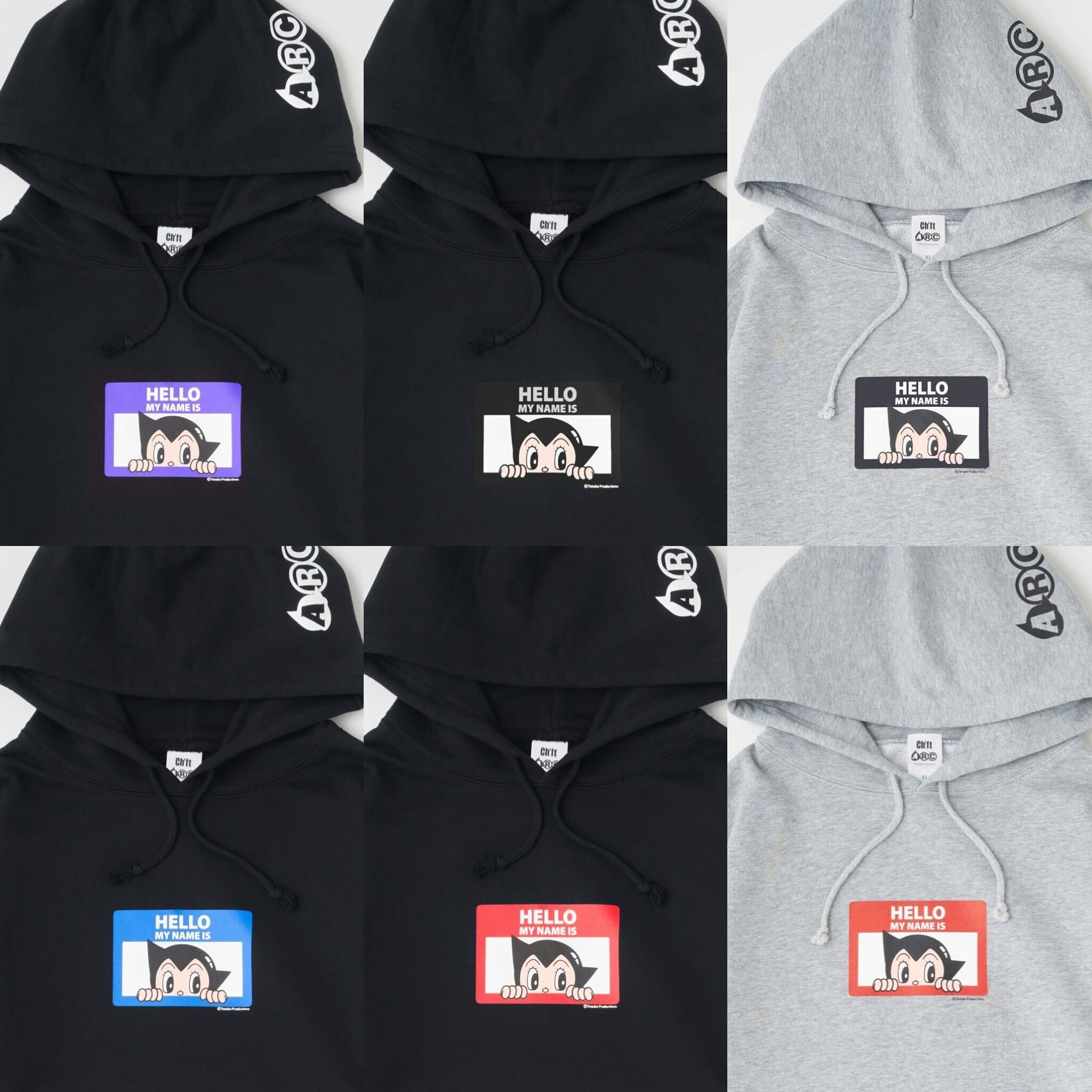 ＜ARC＞HELLO MY NAME IS（ATOM）パーカー　BLACK×BLUE